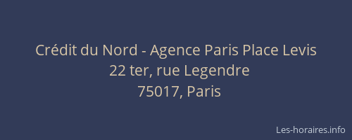 Crédit du Nord - Agence Paris Place Levis