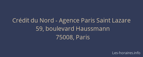 Crédit du Nord - Agence Paris Saint Lazare