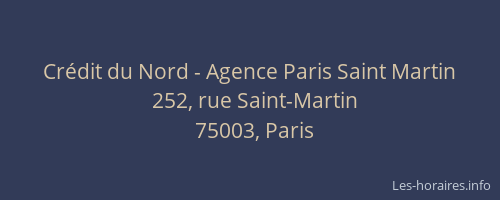 Crédit du Nord - Agence Paris Saint Martin