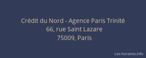 Crédit du Nord - Agence Paris Trinité