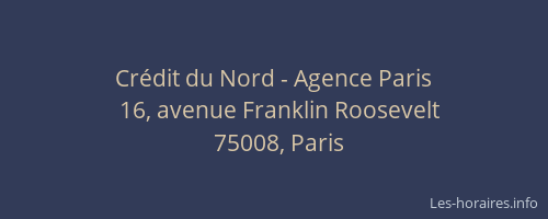 Crédit du Nord - Agence Paris