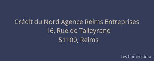 Crédit du Nord Agence Reims Entreprises