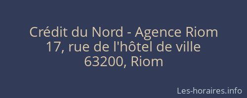 Crédit du Nord - Agence Riom