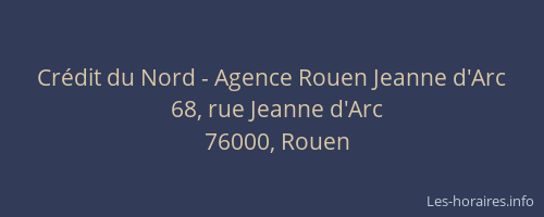 Crédit du Nord - Agence Rouen Jeanne d'Arc