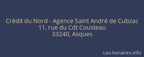 Crédit du Nord - Agence Saint André de Cubzac