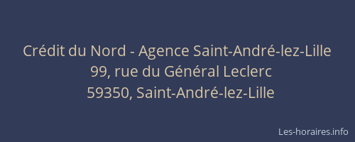 Crédit du Nord - Agence Saint-André-lez-Lille