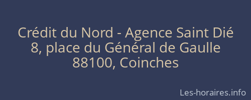 Crédit du Nord - Agence Saint Dié