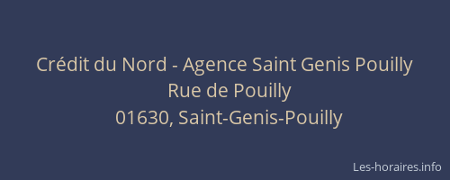 Crédit du Nord - Agence Saint Genis Pouilly