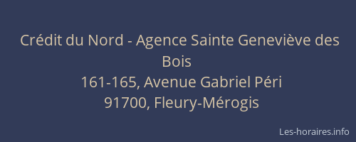 Crédit du Nord - Agence Sainte Geneviève des Bois