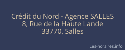 Crédit du Nord - Agence SALLES