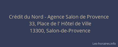 Crédit du Nord - Agence Salon de Provence