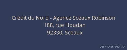 Crédit du Nord - Agence Sceaux Robinson