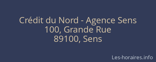 Crédit du Nord - Agence Sens