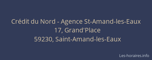 Crédit du Nord - Agence St-Amand-les-Eaux