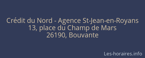 Crédit du Nord - Agence St-Jean-en-Royans