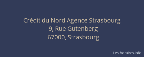 Crédit du Nord Agence Strasbourg