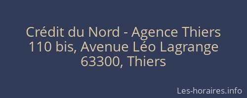 Crédit du Nord - Agence Thiers