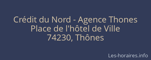 Crédit du Nord - Agence Thones