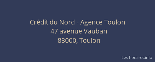 Crédit du Nord - Agence Toulon