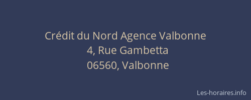 Crédit du Nord Agence Valbonne