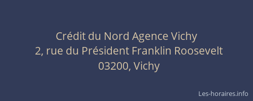 Crédit du Nord Agence Vichy