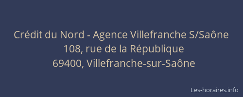 Crédit du Nord - Agence Villefranche S/Saône