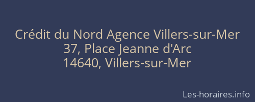 Crédit du Nord Agence Villers-sur-Mer