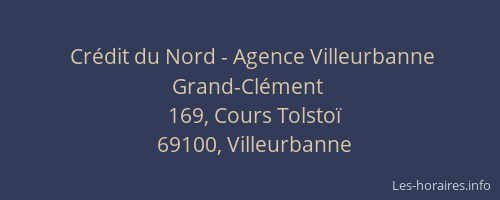 Crédit du Nord - Agence Villeurbanne Grand-Clément