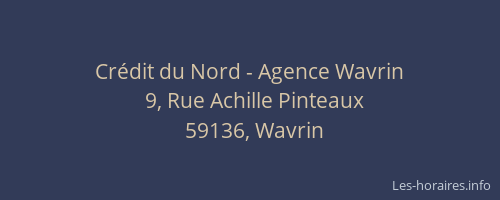 Crédit du Nord - Agence Wavrin