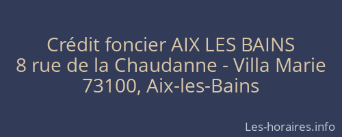 Crédit foncier AIX LES BAINS
