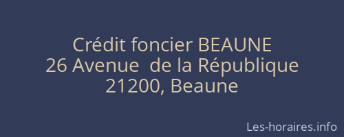 Crédit foncier BEAUNE