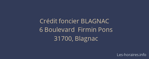 Crédit foncier BLAGNAC