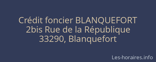 Crédit foncier BLANQUEFORT