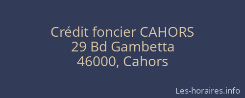 Crédit foncier CAHORS