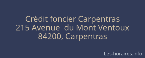 Crédit foncier Carpentras