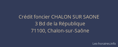 Crédit foncier CHALON SUR SAONE