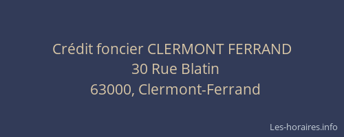 Crédit foncier CLERMONT FERRAND
