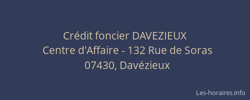 Crédit foncier DAVEZIEUX