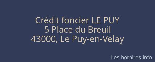Crédit foncier LE PUY