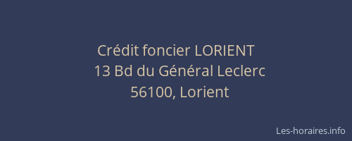 Crédit foncier LORIENT