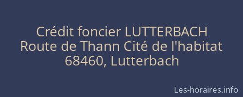 Crédit foncier LUTTERBACH