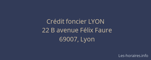 Crédit foncier LYON