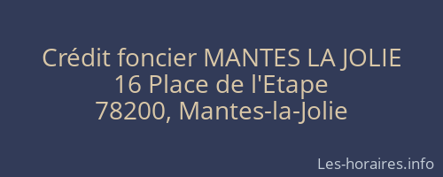 Crédit foncier MANTES LA JOLIE