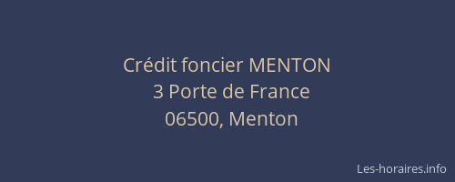 Crédit foncier MENTON
