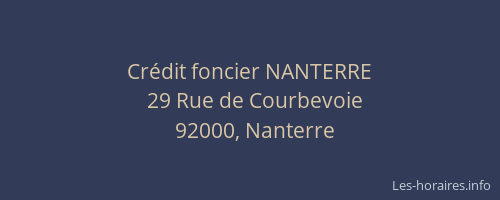 Crédit foncier NANTERRE