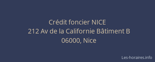 Crédit foncier NICE