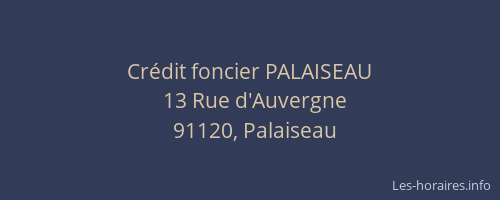Crédit foncier PALAISEAU