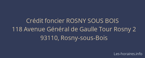 Crédit foncier ROSNY SOUS BOIS