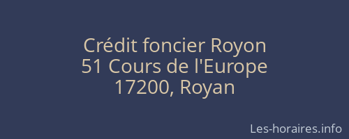 Crédit foncier Royon