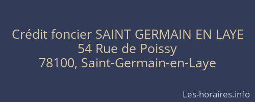 Crédit foncier SAINT GERMAIN EN LAYE